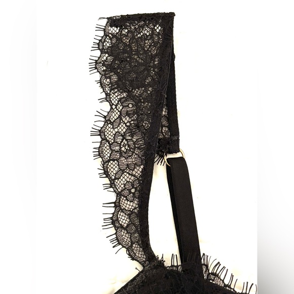 Victoria's Secret Bustier Bra Black Zip up Black Lace Medium Sexy Dream Angels - Picture 8 of 11